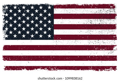Vector flag of USA.Grunge American flag.
