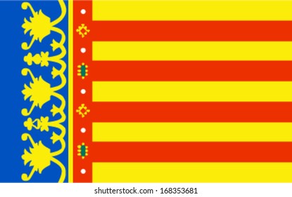 Vector Flag of Valencian Community - Autonomous Communities in Spain