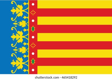 Vector Flag of Valencian Community - Autonomous Communities in Spain