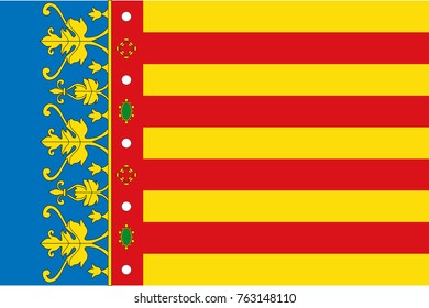 Vector Flag of Valencian Community - Autonomous Communities in Spain