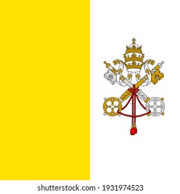 Vector flag of Vatican. Accurate dimensions and official colors. Symbol of patriotism and freedom. This file is suitable for digital editing and printing of any size.