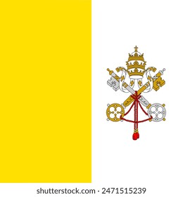 Vector flag of Vatican. Accurate dimensions and official colors. This file is suitable for digital editing and printing of any size.