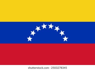 Vector flag of Venezuela. Accurate dimensions and official colors. This file is suitable for digital editing and printing of any size.