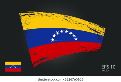 Bandera vector de Venezuela, ilustración. Vista de trazo de trazo de pincel
