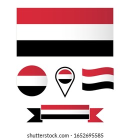 vector flag of Yemen. Collection of flags