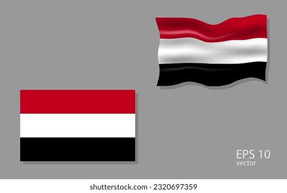 Vector flag of Yemen, illustration.