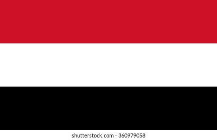 Vector flag of Yemen. National symbol of Yemen.