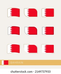 Banderas vectoras de Bahréin, colección de banderas de Bahréin. Icono del vector.