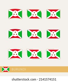 Vektorfahnen von Burundi, Sammlung von Burundi-Flaggen. Vektorsymbol.