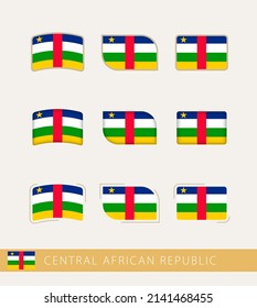 Vektorfahnen der Zentralafrikanischen Republik, Sammlung von Flaggen der Zentralafrikanischen Republik. Vektorsymbol.