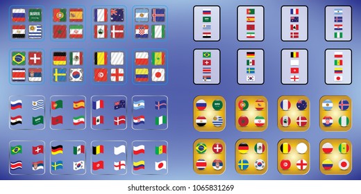 Vector flags of the country. Information graph of the flags of the country.