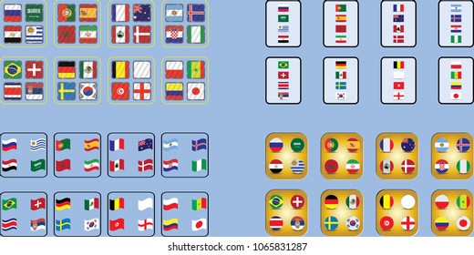 Vector flags of the country. Information graph of the flags of the country.