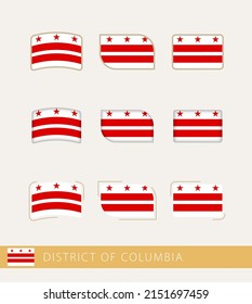 Vector flags of District of Columbia, collection of District of Columbia flags. Vector icon.