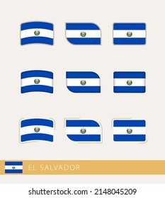 Vector flags of El Salvador, collection of El Salvador flags. Vector icon.