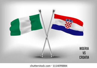 VECTOR FLAGS. EPS. NIGERIA AND CROATIA