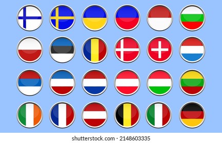 vector Flags of European Union countries, member states of the European Union