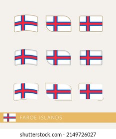 Vector flags of Faroe Islands, collection of Faroe Islands flags. Vector icon.