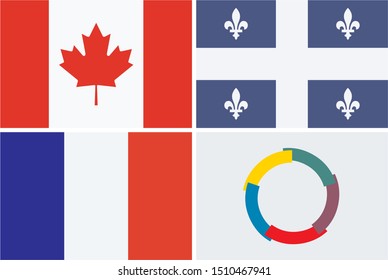 Vector Flags Of French Speaking Countries 