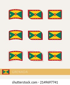 Vector flags of Grenada, collection of Grenada flags. Vector icon.