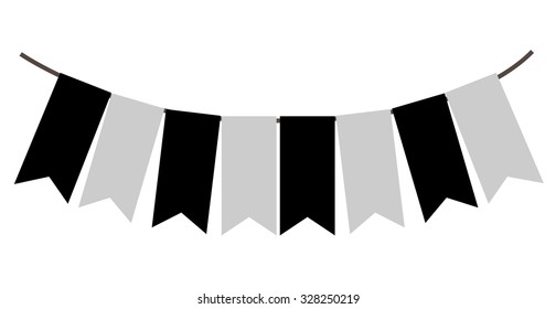 vector flags hanging from a line