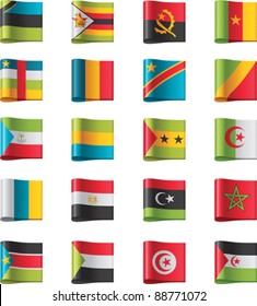 Vector flags icon set. Africa, part 9