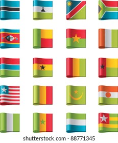 Vector flags icon set. Africa, part 10