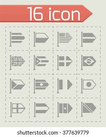 Vector Flags icon set on grey background