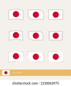 Vector flags of Japan, collection of Japan flags. Vector icon.