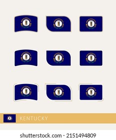 Vector flags of Kentucky, collection of Kentucky flags. Vector icon.