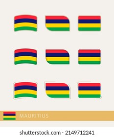 Vector flags of Mauritius, collection of Mauritius flags. Vector icon.
