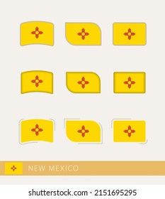 Vector flags of New Mexico, collection of New Mexico flags. Vector icon.