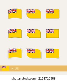 Vektorfahnen von Niue, Sammlung von Niue-Fahnen. Vektorsymbol.