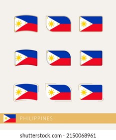 Vector flags of Philippines, collection of Philippines flags. Vector icon.
