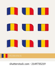 Vector flags of Romania, collection of Romania flags. Vector icon.