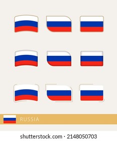 Vector flags of Russia, collection of Russia flags. Vector icon.