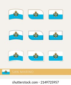 Vector flags of San Marino, collection of San Marino flags. Vector icon.