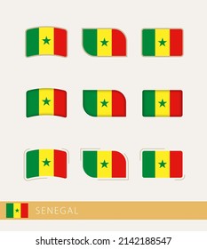 Vektorfahnen von Senegal, Sammlung von senegalesischen Flaggen. Vektorsymbol.