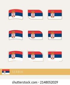 Vector flags of Serbia, collection of Serbia flags. Vector icon.