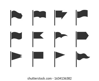 Vector flags set. Different flag icons isolated. Waving Flag Icons for Banners, Presentations, Web Pages.