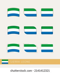 Vector flags of Sierra Leone, collection of Sierra Leone flags. Vector icon.