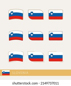 Banderas vectoras de Eslovenia, colección de banderas de Eslovenia. Icono del vector.