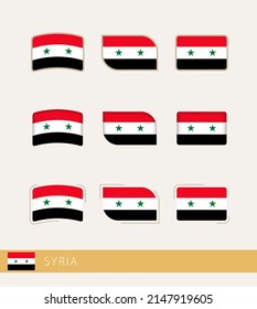 Vector flags of Syria, collection of Syria flags. Vector icon.