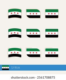 Vector flags of Syria, collection of Syria flags. Vector icon.