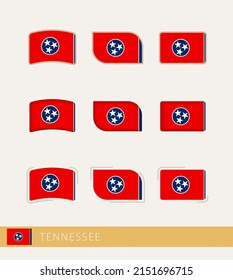Vector flags of Tennessee, collection of Tennessee flags. Vector icon.