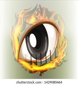 Vector flame eye circle logo for business
