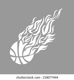 vector flame fire ball basketball symbol icon