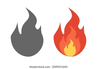 vector flame in flat style. flame illustration. burning fire icon in flat style. fire background.