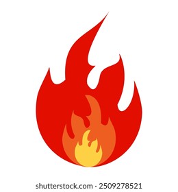 vector flame in flat style. flame illustration. burning fire icon in flat style. fire background.