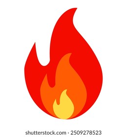 vector flame in flat style. flame illustration. burning fire icon in flat style. fire background.