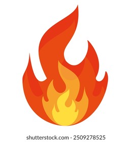 vector flame in flat style. flame illustration. burning fire icon in flat style. fire background.